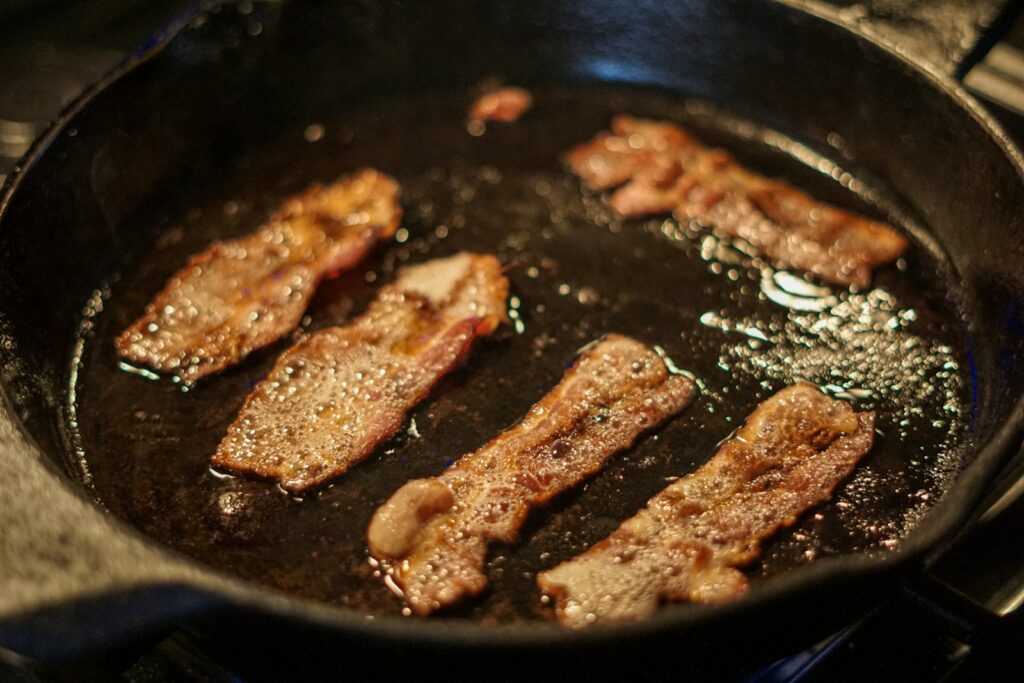 bacon in a skillet