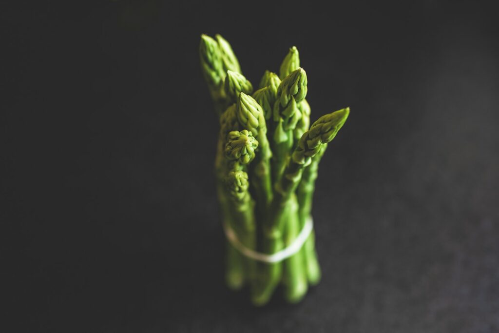 lively greens of asparagus